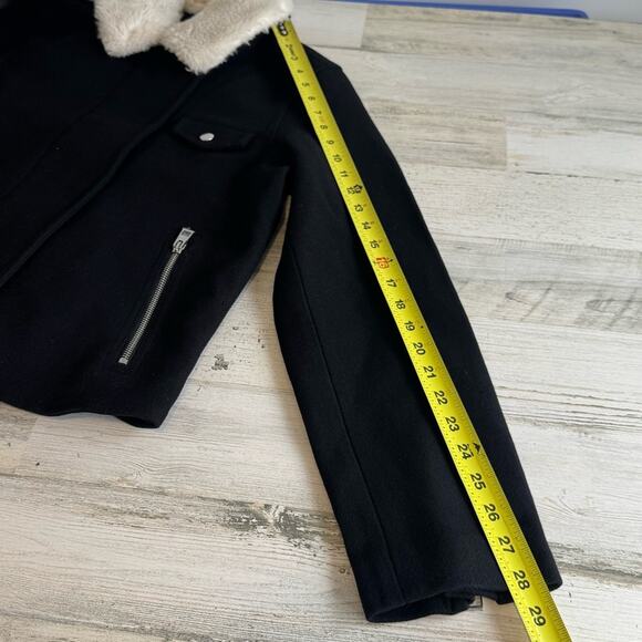 NWT Madewell Sherpa-Collar Asymmetric Zip-Front Jacket Wool Blend Medium NS383 - Picture 12 of 13
